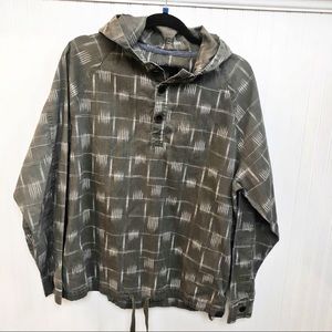Northwest Territory Taupe & White Printed Hooded Cotton Pulllover Men’s Medium